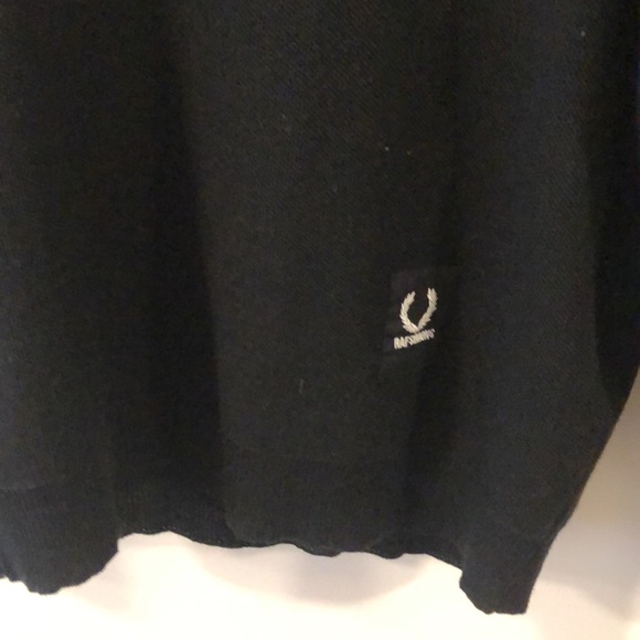 Black wool and acrylic knit sweater by RAF Simons and Fred Perry. - Picture 3 of 4